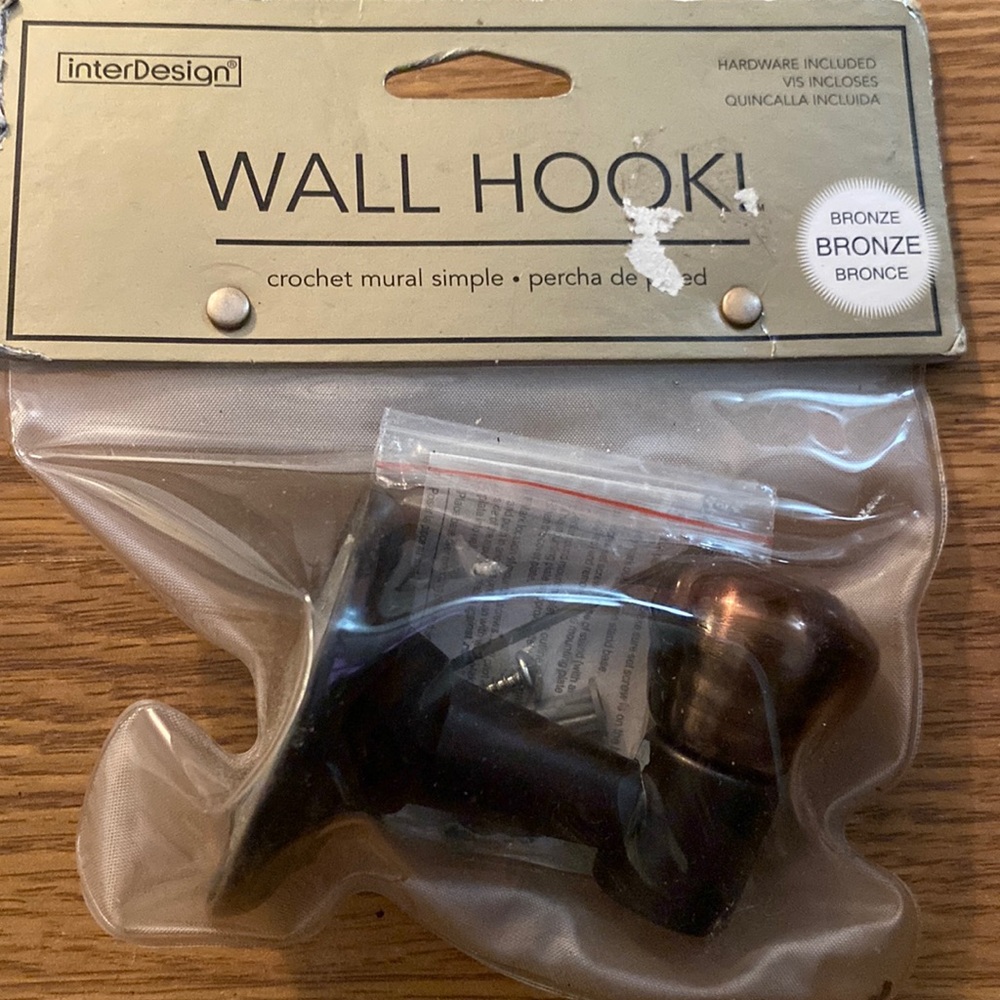 6/$20 InterDesign Bronze Wall Hook NWT Sealed hardware & instructions. NWT